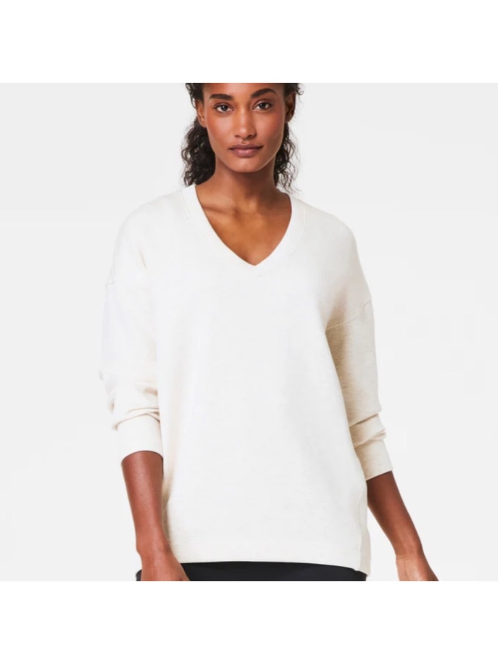 SPANX  Air Essentials V-Neck Sweater in Ivory Women’s Size Medium